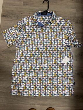 NWT Mens COAST seltzer print polo
